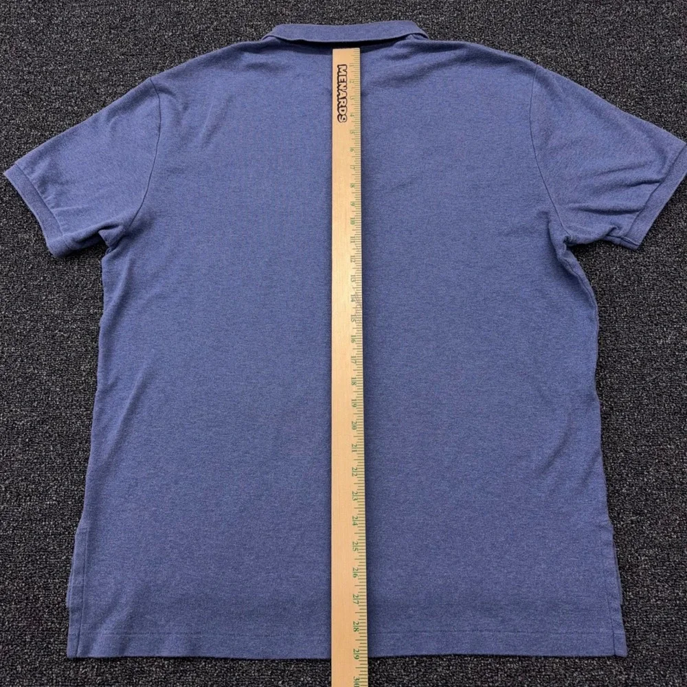 Polo Ralph Lauren Mens Large Blue Heathered Cotton Short Sleeve Polo Shirt L